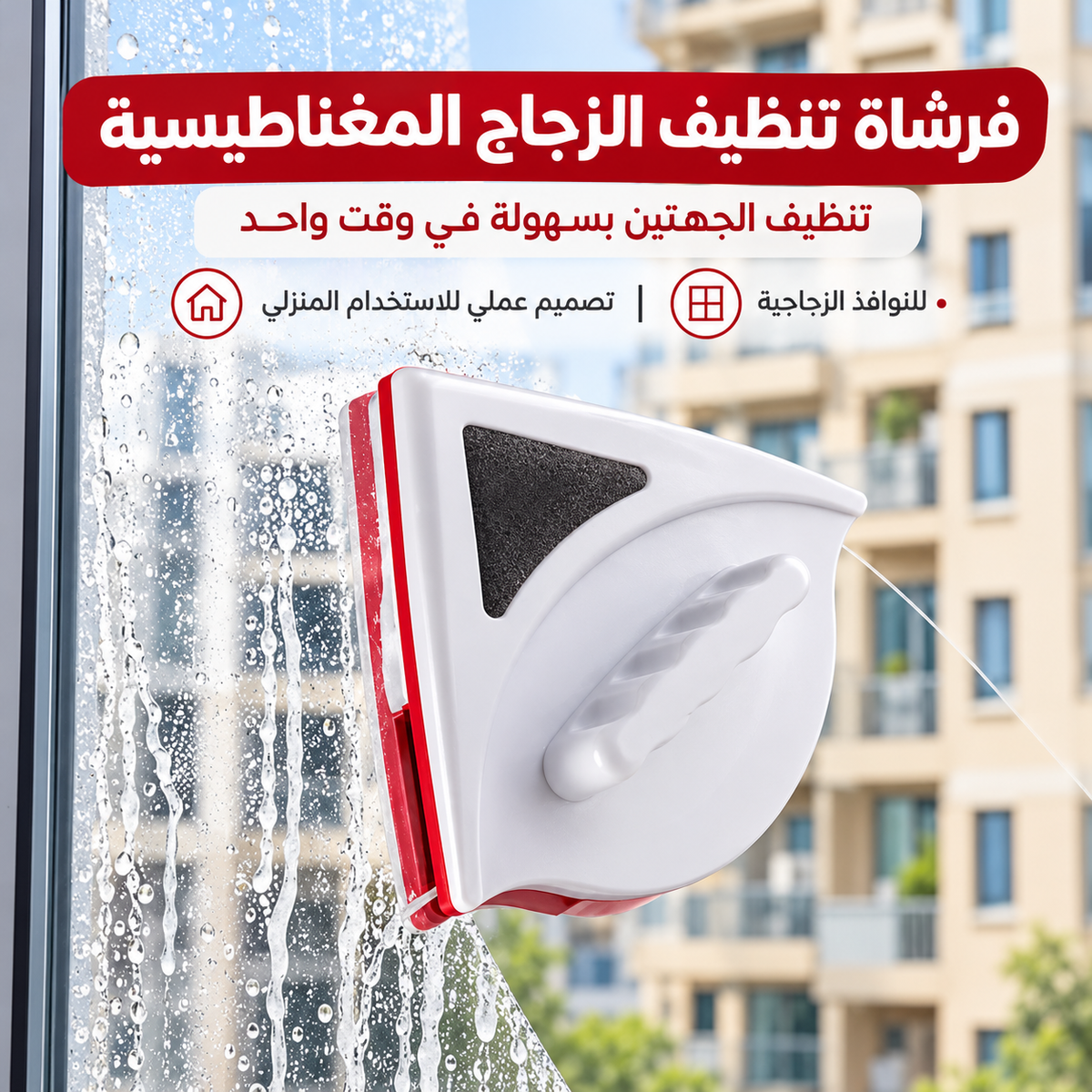 فرشاة تنظيف الزجاج المغناطيسية